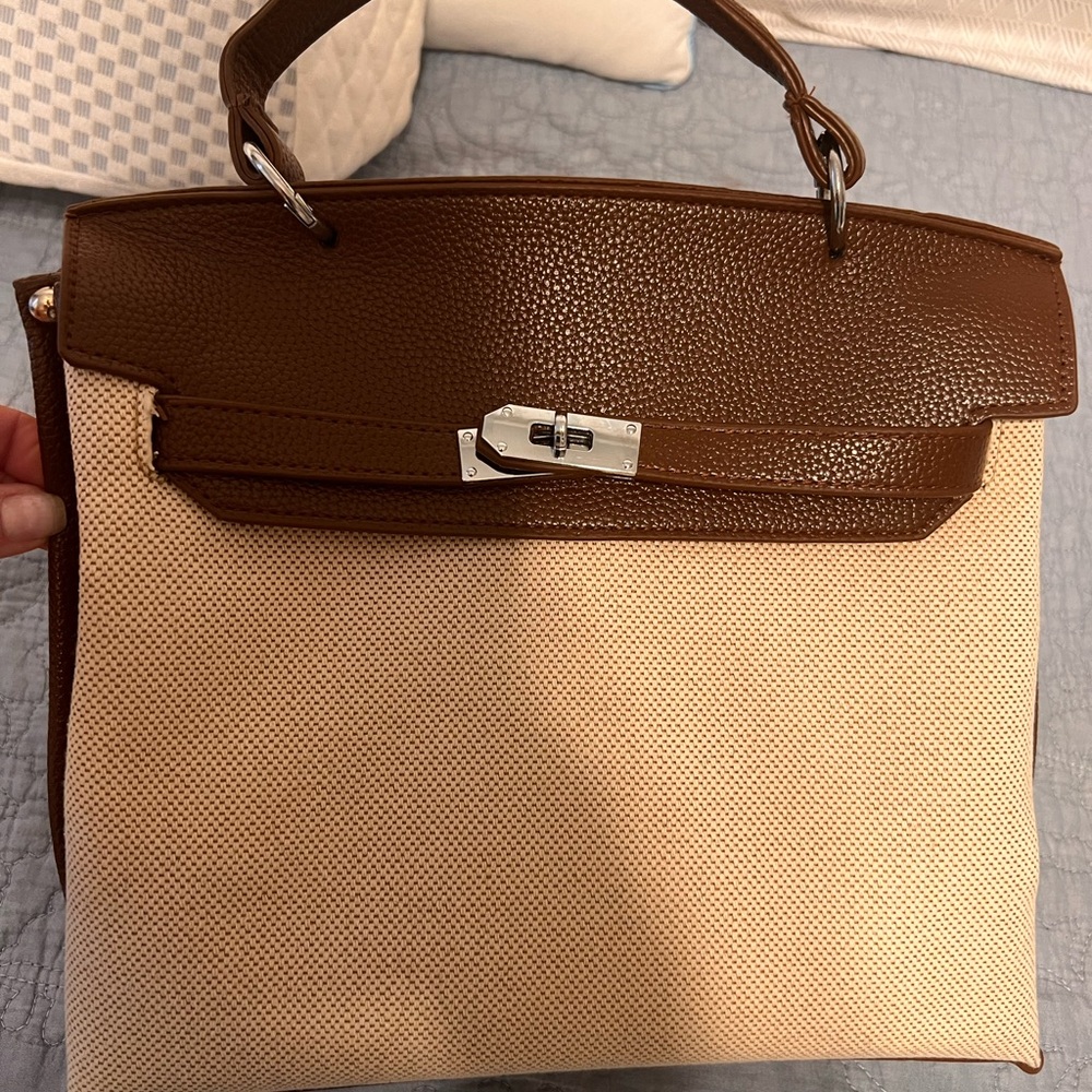 Brown and Cream Handbag